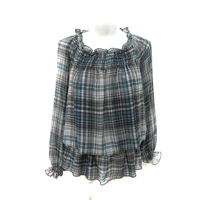 【中古】コムサイズム COMME CA ISM チュニック シフォン シアー 長袖 総柄 マルチカラー /YI レディース 【ベクトル 古着】 260315