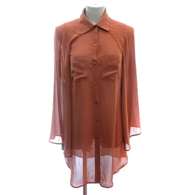 【中古】ローズバッド ROSE BUD シャツワンピース ミニ マント シアー 長袖 F 茶 ブラウン /AU レディース 【ベクトル 古着】 260515