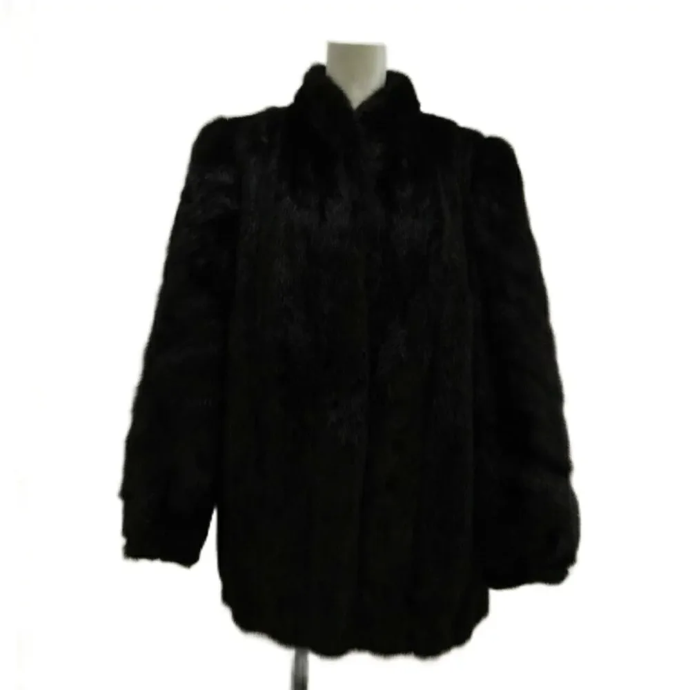 【中古】ノーブランド ファーコート アウター 毛皮 ミンク ミドル 総裏地 15 XXL ダークブラウン /XZ ■GY18 レディース 【ベクトル 古着】 260603