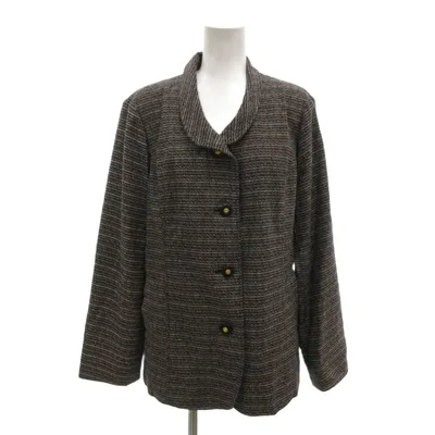 【中古】未使用品 ナチュラルベーシック Natural Basic タグ付き ショールカラージャケット L 黒 ブラック シルク ツイード /MX レディース 【ベクトル 古着】 260624