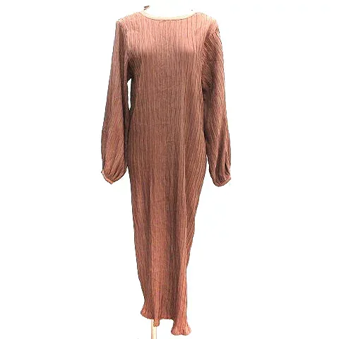 【中古】エミレ Amiur シャツワンピース マキシ ロング レースアップ 長袖 F 茶 ブラウン /AU レディース 【ベクトル 古着】 260626