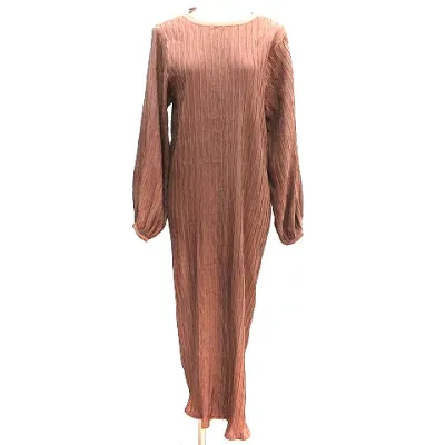 【中古】エミレ Amiur シャツワンピース マキシ ロング レースアップ 長袖 F 茶 ブラウン /AU レディース 【ベクトル 古着】 260626