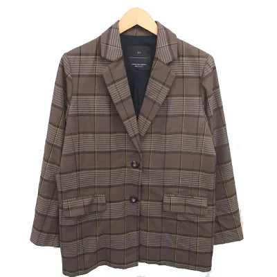 【中古】スライ SLY テーラードジャケット アウター チェック オーバーサイズ 総裏地 1 ブラウン 茶 /TT ■GY01 レディース 【ベクトル 古着】 260704