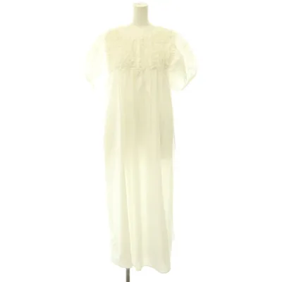 【中古】未使用品 ロージーモンスター RosyMonster 25SS フリルワンピース ロング 半袖 バックリボン S オフホワイト /HS ■OS レディース 【ベクトル 古着】 260728