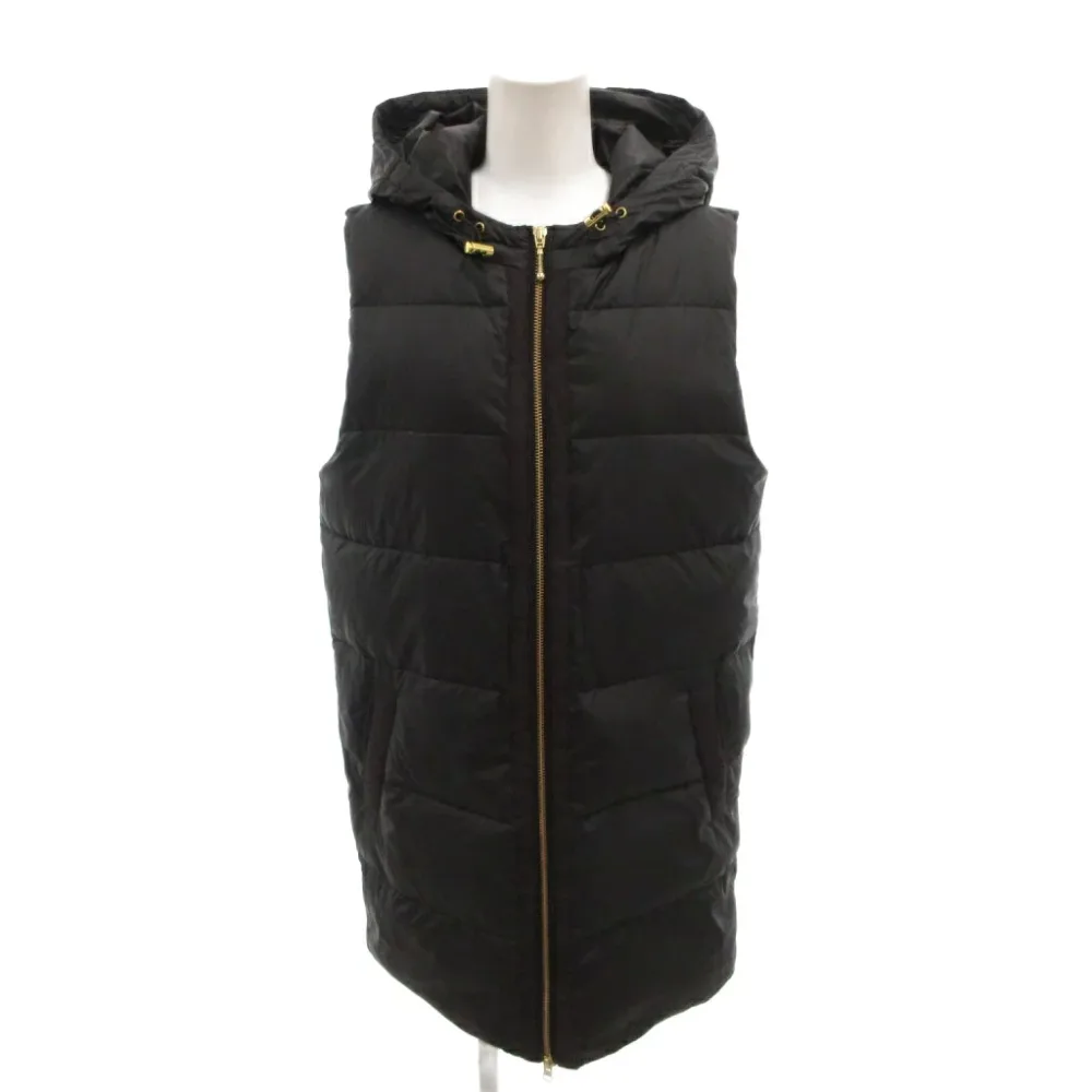 【中古】バックナンバー BACK NUMBER 美品 ダウンベスト L 黒 ブラック ノースリーブ フード付き 無地 /TL ■ECF007 レディース 【ベクトル 古着】 260728