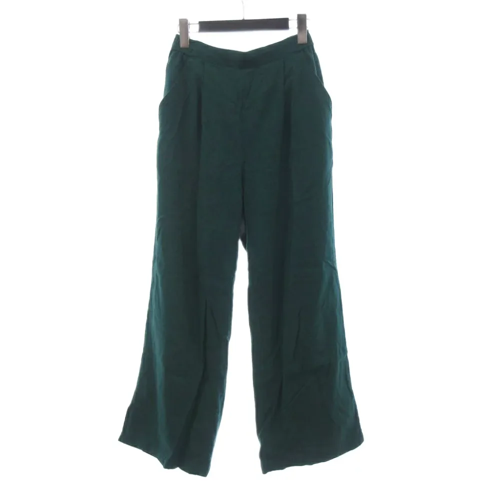 【中古】グリーンレーベルリラクシング ユナイテッドアローズ green label relaxing ワイドパンツ イージー スリット 36 緑 グリーン レディース 【ベクトル 古着】 260806