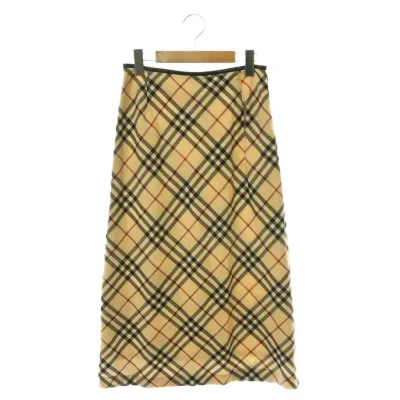 【中古】バーバリー ロンドン BURBERRY LONDON スカート ロング ノバチェック柄 ウール 38 ベージュ /HK ■GY18 レディース 【ベクトル 古着】 260908