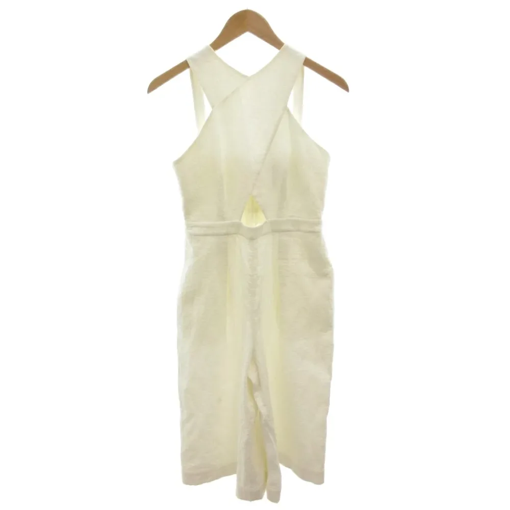 【中古】ビーシービージーマックスアズリア BCBGMAXAZRIA サロペット カットアウト 06 白 ホワイト 無地 /TL IBO103 レディース 【ベクトル 古着】 260907