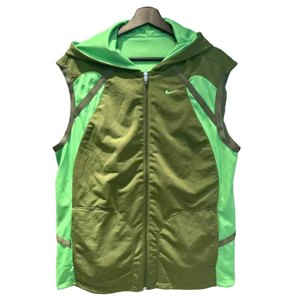 【中古】ナイキ NIKE フード ベスト ジップアップ XXL カーキグリーン ■OFP3 メンズ 【ベクトル 古着】 260925