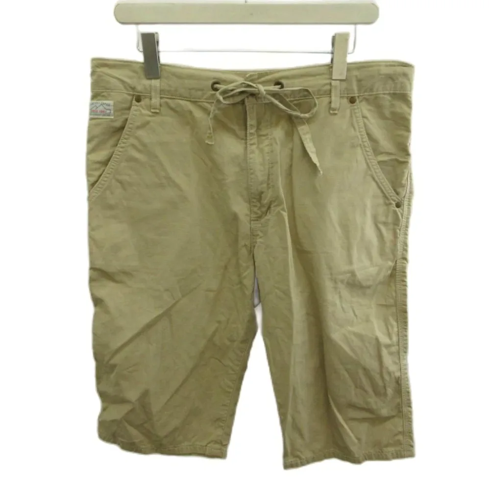 【中古】エドウィン EDWIN ショートパンツ ボトムス ドローストリング 麻 リネン L ベージュ /SH ■ECA009 メンズ 【ベクトル 古着】 260929