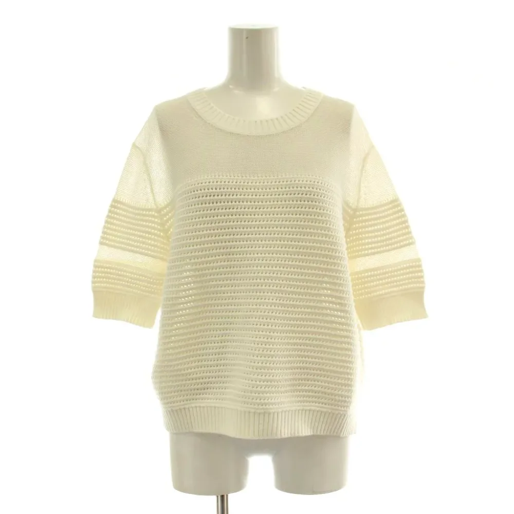 【中古】セオリーリュクス theory luxe 24SS SARAH ニット 半袖 セーター 38 白 ホワイト クルーネック 半袖 透かし編み /DU レディース 【ベクトル 古着】 261006