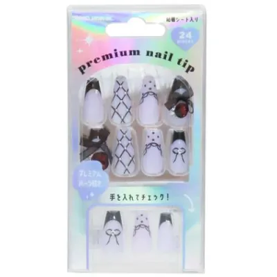 プレミアムネイルチップ ロングスクエア コスメ雑貨 lilac chain カミオジャパン ネイルアート 付け爪 おしゃれ メール便可