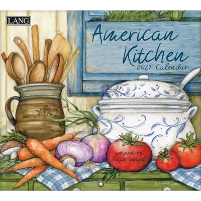 壁掛けカレンダー2027年 2027 Calendar LANG ラング American Kitchen Susan Winget ハートアートコレクション カントリー フード インテリア 令和9年暦