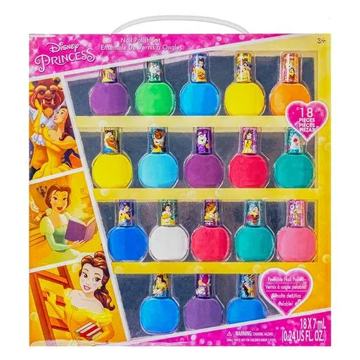 TownleyGirl ディズニープリンセス【18本セット星(塗り潰し)はがせるマニキュア 箱入り】 キッズ用ネイル 子供用 美女と野獣 ベル 品