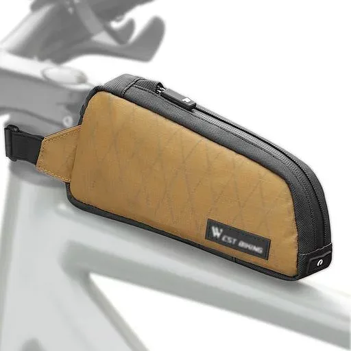 Quanxy ロードバイクトップチューブバッグ 両面取り付け スリム設計 コンパクト 軽量 自転車バッグ ロードバイク グラベルバイク マウンテンバイク対応 カーキ色