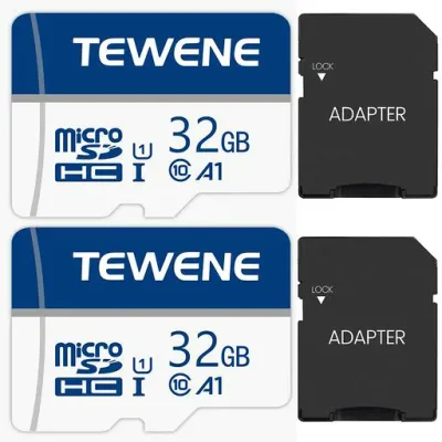 TEWENE TFカード 32GB 2枚セット メモリーカード マイクロカード 高性能 超高速 Class10 A1 規格 UHS-I U3 容量拡張 耐低温/耐高温 防水 耐X線 転送効率高め