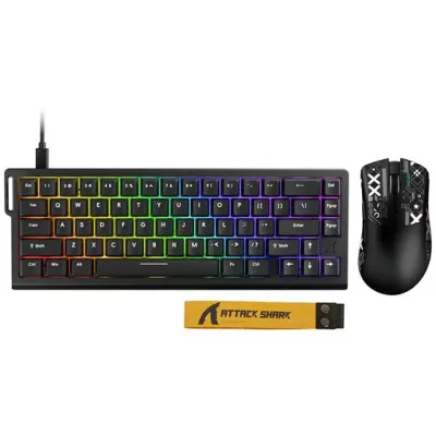 ATTACK SHARK X68HE ラピットトリガー ゲーミングキーボードセット RT0.01mm 8Kポーリングレート 超軽量マウス 59g