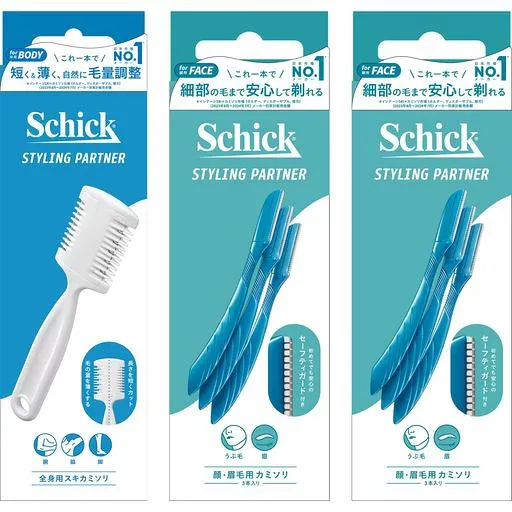 Schick(シック) 全身用 ヘアトリマー(1本入x1個) + 顔・眉毛用 Lディスポ(3本入x2個) メンズ 髭剃り カミソリ 【まとめ買い】