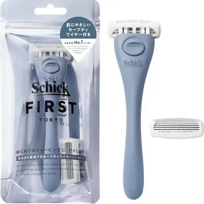 Schick(シック) シックファースト シェービング ホルダー(刃付き+替刃1コ) デニムインディゴ 髭剃り カミソリ