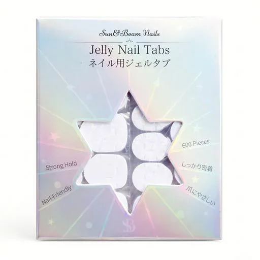 Sun&Beam Nails ネイルチップ つけ爪用 両面テープ 透明 0.3mm 8~16mm 600枚 大きめサイズ