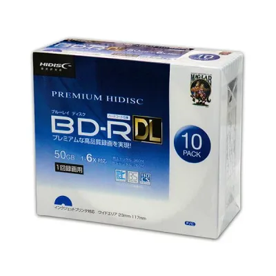 (まとめ)PREMIUM HIDISC BD-R DL 1回録画 6倍速 50GB 10枚 スリムケース 【×10個セット】 HDVBR50RP10SCX10