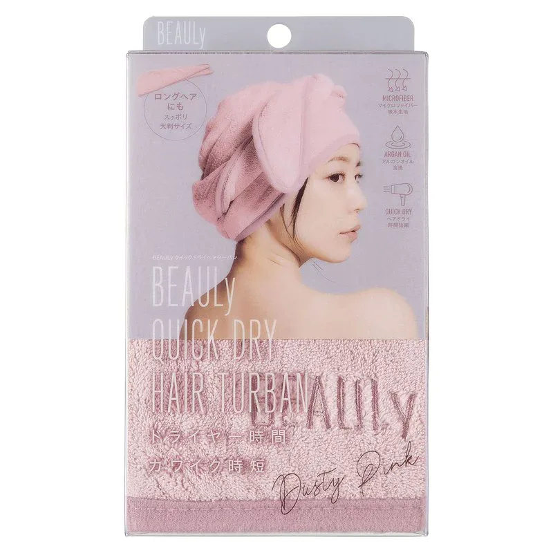 BEAULy クイックドライヘアターバン Dusty Pink 代引不可