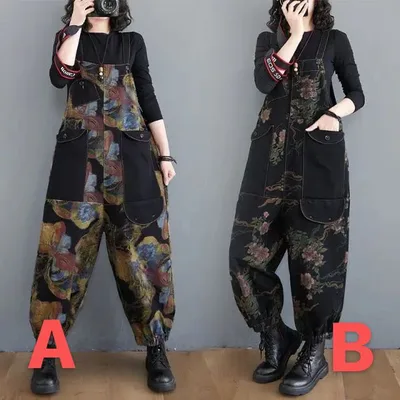 楽ちん ゆったり サロペット おしゃれ アラジンパンツ 春秋レディース サルエルパンツ ロング オールインワン サルエル デニム