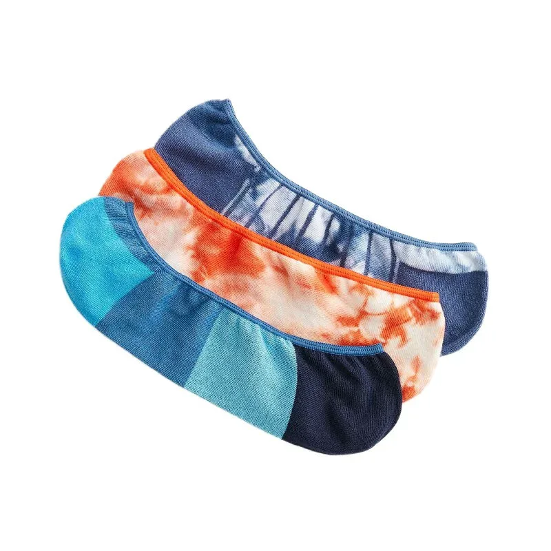ジェイクルー J.crew メンズ Men's 靴下 ソックス 3組セット No-show Socks 3-pack フットカバー ノーショー オレンジ タイダイ マルチカラー