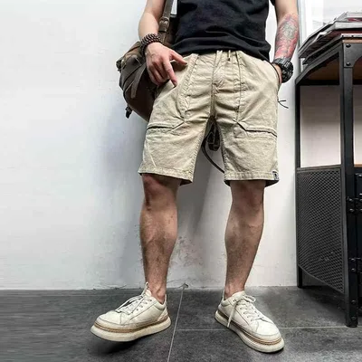 ショートパンツ メンズ 男性用 五分丈 ワークパンツ カーゴパンツ 膝丈 ハーフパンツ 短パン カジュアル 普段着 アウトドア 薄手 春夏 スリム 軽量 ポケット ファスナー 調整可能