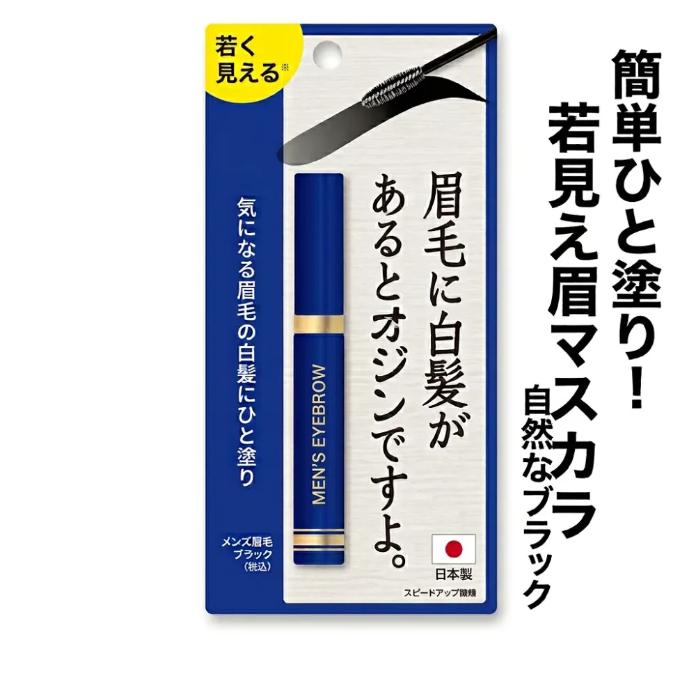 メンズ眉墨 アイブロウ アイブロー 男性用 眉毛ペン 眉用マスカラ 若見え 老けこみ 中高年 熟年 ビジネス マナー エチケット【メール便 送料無料】