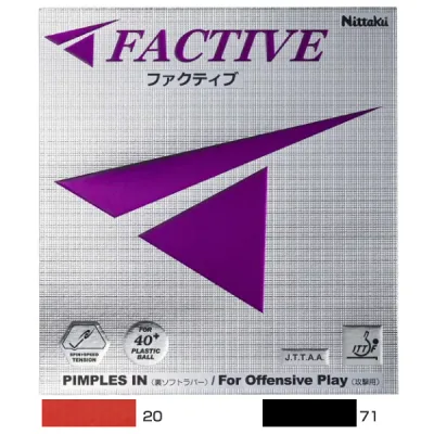 ニッタク メンズ レディース ファクティブ FACTIVE 卓球ラケットラバー テンション系裏ソフトラバー ブラック 黒 レッド 赤 送料無料 Nittaku NR-8720