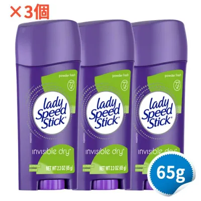 【お得な3個セット】インビジブルドライ デオドラント パウダーフレッシュ 65g アメリカ製 夏 女性用【Lady Speed Stick Invisible Dry Antiperspirant Deodorant Powder Fresh 2.3 oz】