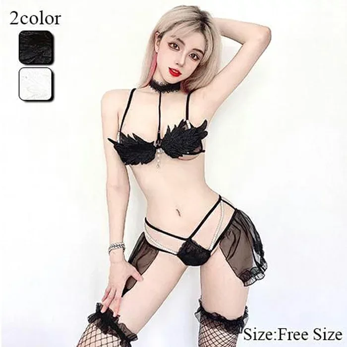 セクシー ランジェリー 下着 イノセント カット キュート クロッチ チュール チョーカー ハード ビジュー ヒップライン ふんわり パール 刺繍 魅力的 快適 レディース vividstyle ビビッドスタイル