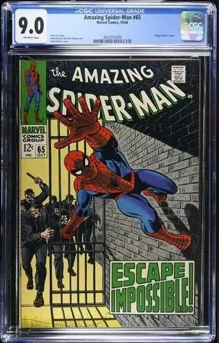 アメイジング・スパイダーマン #65 マーベル CGC 9.0 ハイグレード フォギー・ネルソン カメオ 1968年