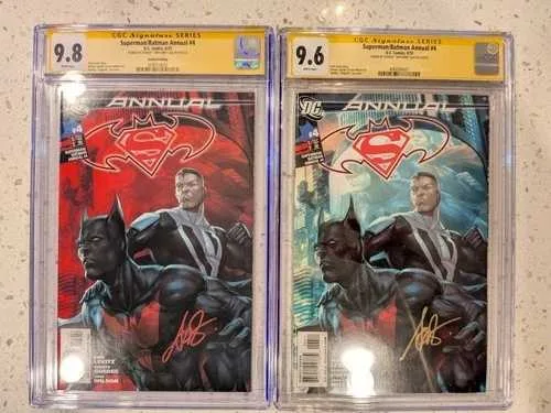 スーパーマン/バットマン アニュアル #4 1st Beyond CGC SS サイン入り 9.8 Artgerm 2nd プリント レッドセット