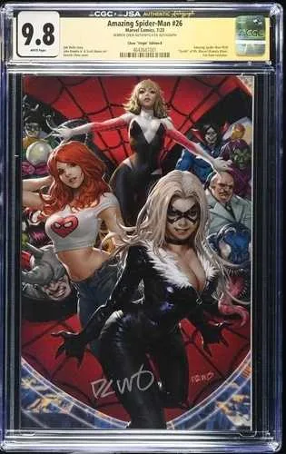アメイジング・スパイダーマン #26 CGC 9.8 デリック・チュー直筆サイン入り ヴァージン・バリアントキー ファン・エキスポ