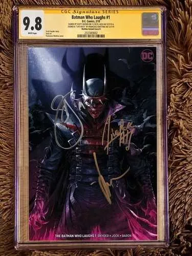バットマン・フー・ラフズ #1 - フランチェスコ・マティーナ CGC 9.8 ジョック、スナイダー、マティーナのサイン入り
