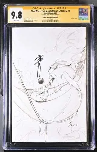 スター・ウォーズ:マンダロリアン シーズン2 #1LTD800 - CGC 9.8 SS ピーチモモコ直筆サイン入り