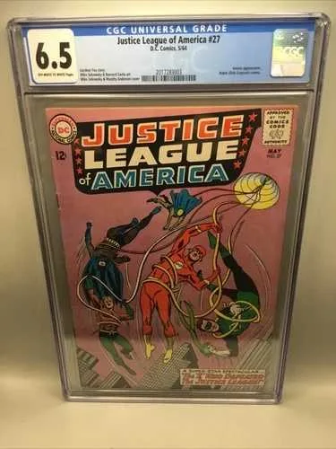 ジャスティス・リーグ・オブ・アメリカ #27 CGC。6.5 OW-Wページ!1964年の「アマゾ」誌に登場!