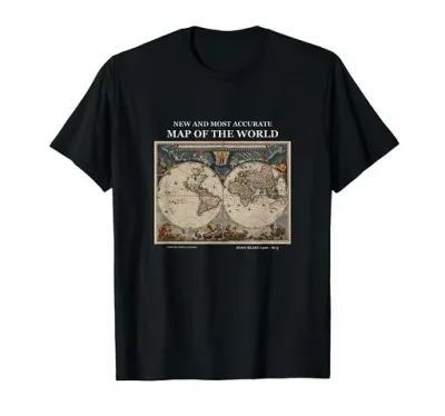世界の新しくて最も正確な地図JoanBlaeu 1673 Tシャツ