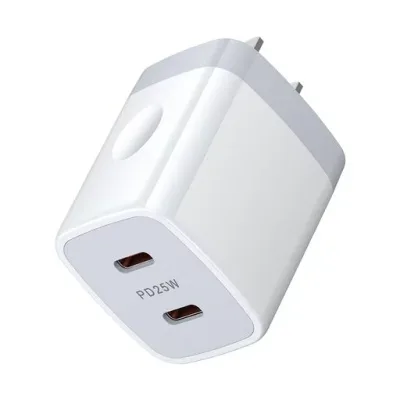 Vedfoad 充電器 type-c 2ポート iphone17 acアダプター 合計25W PD3.0急速充電器【PSE認証】2台同時充電 タイプc コンセント 軽量 acアダプター 出張・旅行に最適