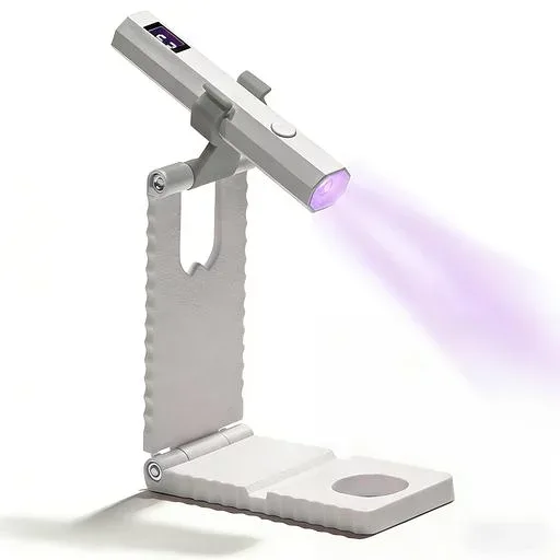 LED & UV ネイルライト スタンド付きネイルライト 3W ペン型 LEDディスプレイミニジェルネイル用uvライト レジン用 硬化ライト プロ用 全ジェル対応 2階段タイマー 手足両用 充電式 (ブルー)