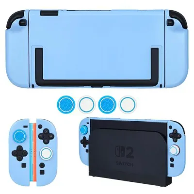 DLseego Switch 2対応 ケース Switch 2 保護カバー スイッチ2 カバー 分体式設計 Joy conカバー TPU製 耐衝撃 キズ防止 軽量 全面保護 防汚 着脱簡単 ブルー