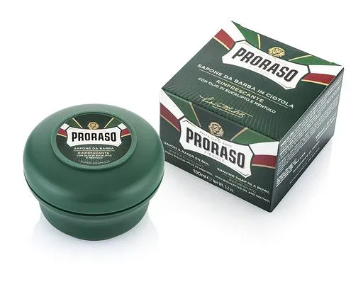 PRORASO (ポロラーソ) シェービングソープ リフレッシュ 髭剃り メンズ シェービングフォーム メントール ユーカリ イタリア製 150ml 150ミリリットル (x 1)