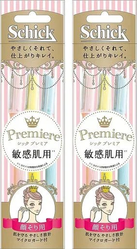 Schick(シック) プレミア 敏感肌用 Lディスポ 顔そり用 マイクロガード付 使い捨て 女性用 カミソリ フェイス メイク Lディスポ(3本入x2個パック)