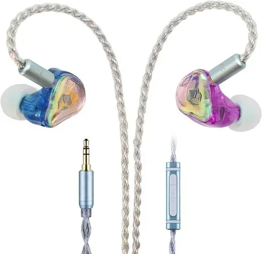 EPZ G30 有線ゲーミングイヤホン 1DD+1BA ハイブリッドドライバー HiFi イヤーモニター マイク内蔵 3.5mm プラグ ENC 通話ノイズ低減 S/M/L 3 サイズイヤーピース付属 音楽・ゲーム両対応