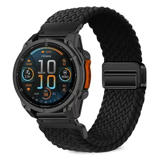 VanHooc Quickfit 26mm ナイロンバンド Garmin Fenix 8 用 ナイロン(ブラック)