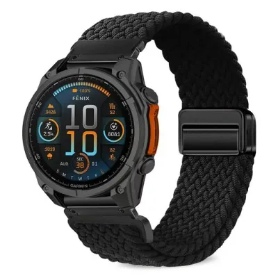 VanHooc Quickfit 26mm ナイロンバンド Garmin Fenix 8 用 ナイロン(ブラック)