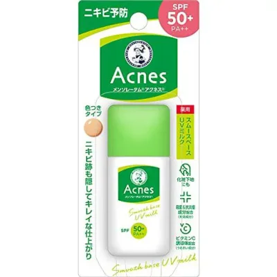 アクネス(Acnes) 【医薬部外品】メンソレータム アクネス ニキビ予防薬用UVティントミルク SPF50+/PA++ 肌色タイプ 30g