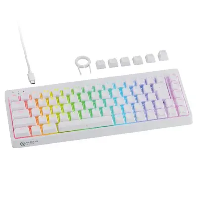 エレコム ラピッドトリガー ゲーミングキーボード V custom VK600A 有線 着脱式 磁気式アナログ検知スイッチ搭載 テンキーレス 65%サイズ ホワイト TK-VK600AWH